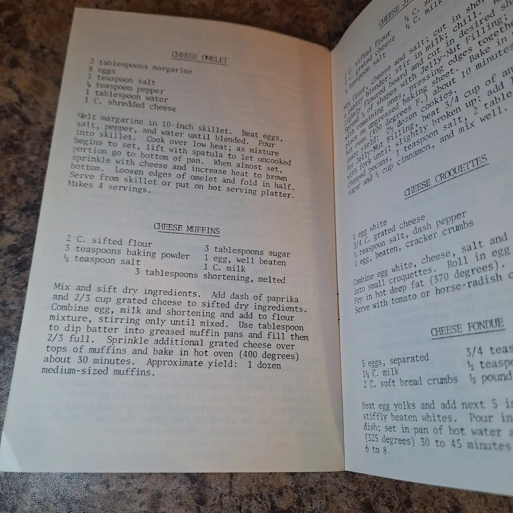 Delta County Vintage Cheese Please Cookbook Recipes‎ Vintage 1970s